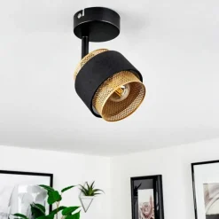 Lampes En Tissu-hofstein Plafonnier Regueira Noir, 1 lumière