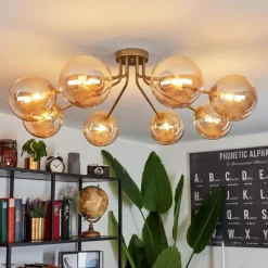 hofstein Plafonnier Remaisnil Laiton, 8 lumières