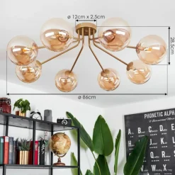 hofstein Plafonnier Remaisnil Laiton, 8 lumières