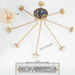 hofstein Plafonnier Remaisnil Laiton, 8 lumières