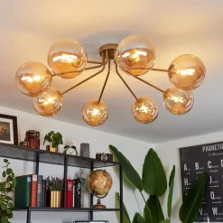 hofstein Plafonnier Remaisnil Laiton, 8 lumières