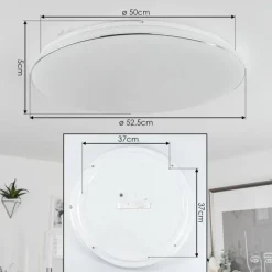 hofstein Plafonnier Remenoville LED Chrome, Blanc, 1 lumière