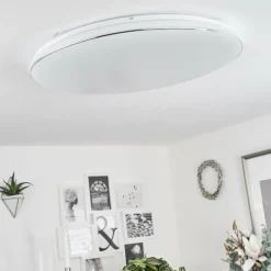 hofstein Plafonnier Remenoville LED Chrome, Blanc, 1 lumière