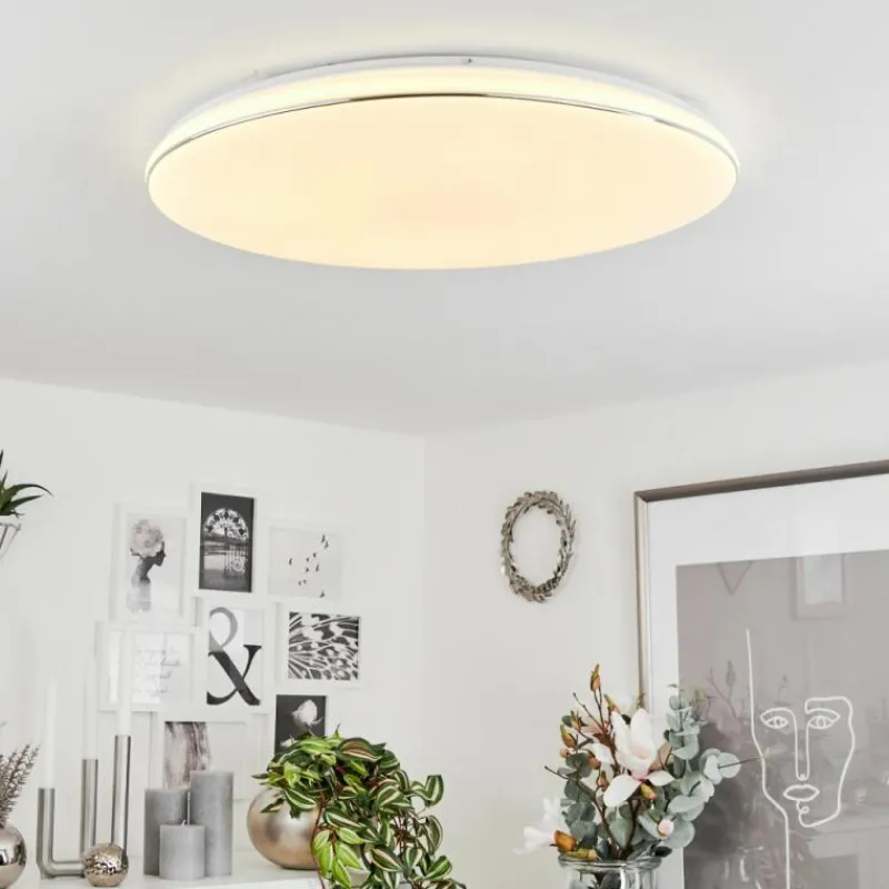 hofstein Plafonnier Remenoville LED Chrome, Blanc, 1 lumière