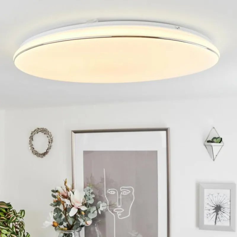 hofstein Plafonnier Remenoville LED Chrome, Blanc, 1 lumière