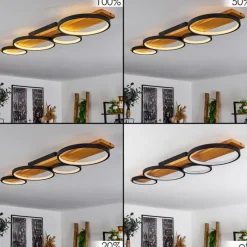 Luminaires Scandinaves-hofstein Plafonnier Rodekro LED Bois clair, Noir, 1 lumière