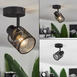 Lampes Industrielles-hofstein Plafonnier Roto Noir, 1 lumière