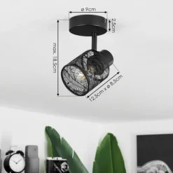 Lampes Industrielles-hofstein Plafonnier Roto Noir, 1 lumière