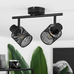 Lampes Industrielles-hofstein Plafonnier Roto Noir, 2 lumières