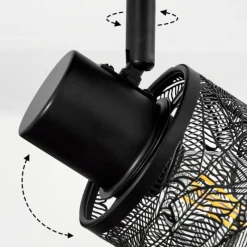 Lampes Industrielles-hofstein Plafonnier Roto Noir, 2 lumières