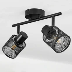 Lampes Industrielles-hofstein Plafonnier Roto Noir, 2 lumières