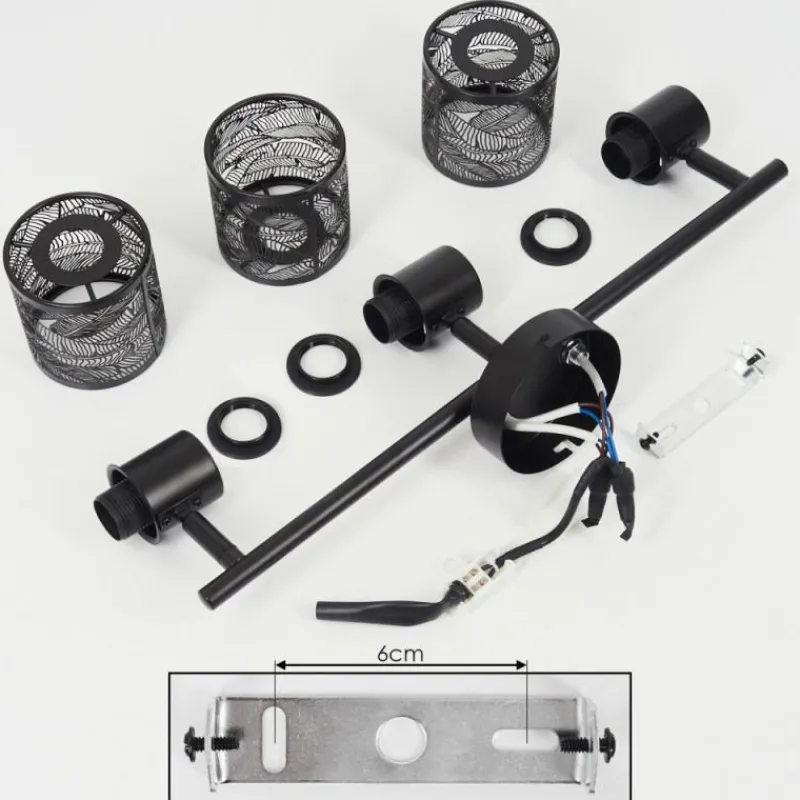 Lampes Industrielles-hofstein Plafonnier Roto Noir, 3 lumières