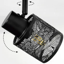 Lampes Industrielles-hofstein Plafonnier Roto Noir, 3 lumières