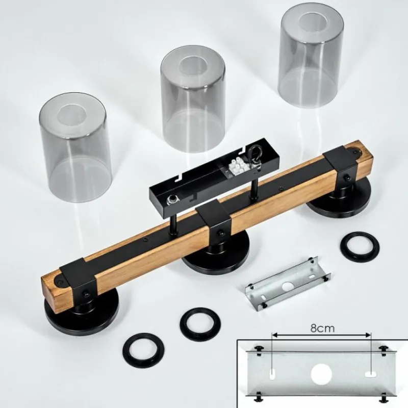 Luminaires Scandinaves-hofstein Plafonnier Roxa Bois clair, Noir, 3 lumières