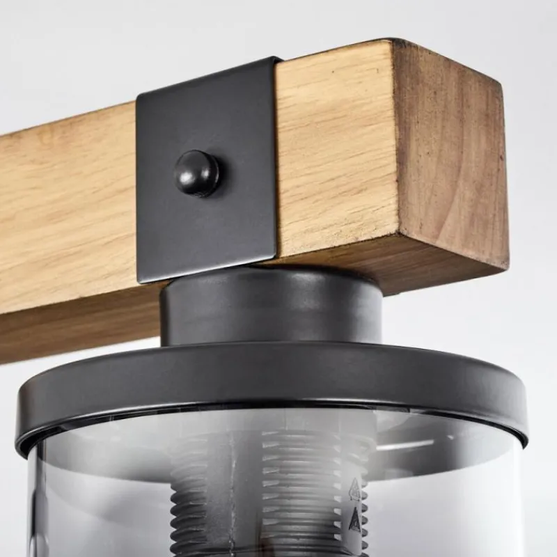 Luminaires Scandinaves-hofstein Plafonnier Roxa Bois clair, Noir, 3 lumières