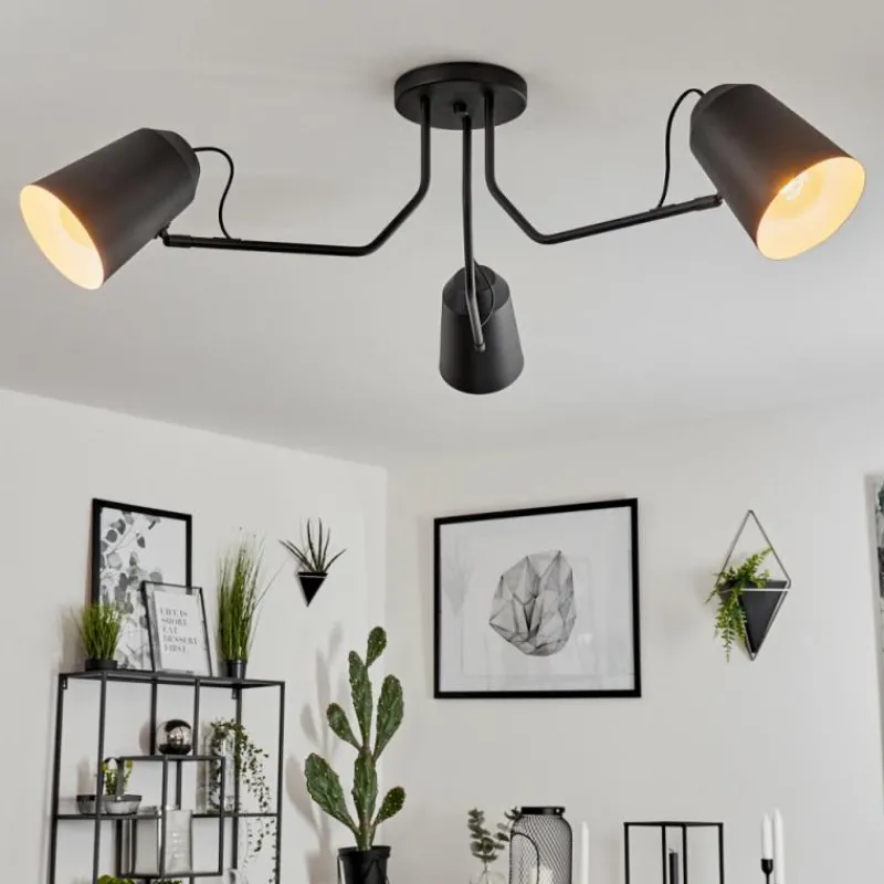 Luminaires Scandinaves-hofstein Plafonnier Sacriquier Noir, 3 lumières