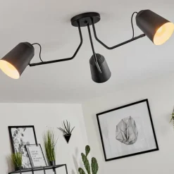 Luminaires Scandinaves-hofstein Plafonnier Sacriquier Noir, 3 lumières