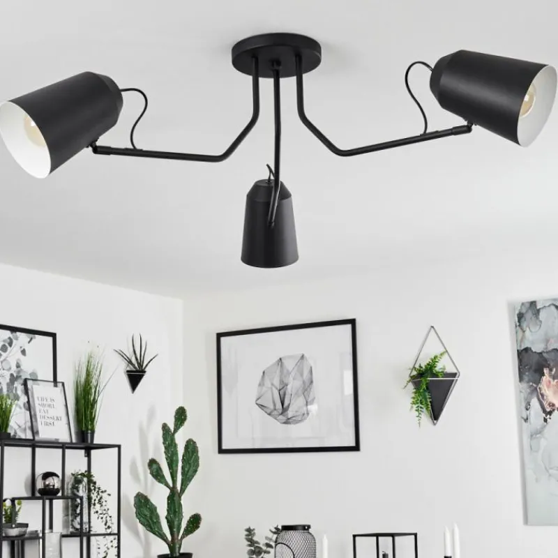 Luminaires Scandinaves-hofstein Plafonnier Sacriquier Noir, 3 lumières
