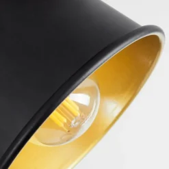 Lampes Dorées-hofstein Plafonnier Safari Chrome, Bois foncé, Noir, 4 lumières