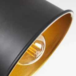 Lampes Dorées-hofstein Plafonnier Safari Chrome, Bois clair, Noir, 4 lumières