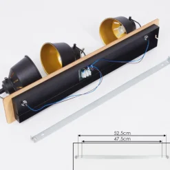 Lampes Dorées-hofstein Plafonnier Safari Chrome, Écru, Noir, 3 lumières