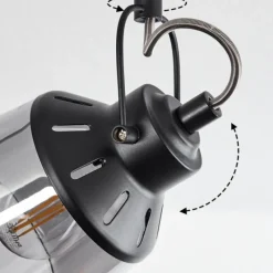 Suspension Verre Fumé-hofstein Plafonnier Safari Noir, 4 lumières