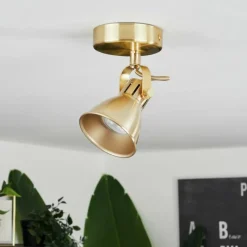 hofstein Plafonnier Salinas Laiton, 1 lumière