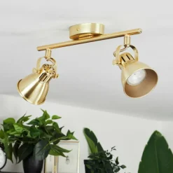 hofstein Plafonnier Salinas Laiton, 2 lumières