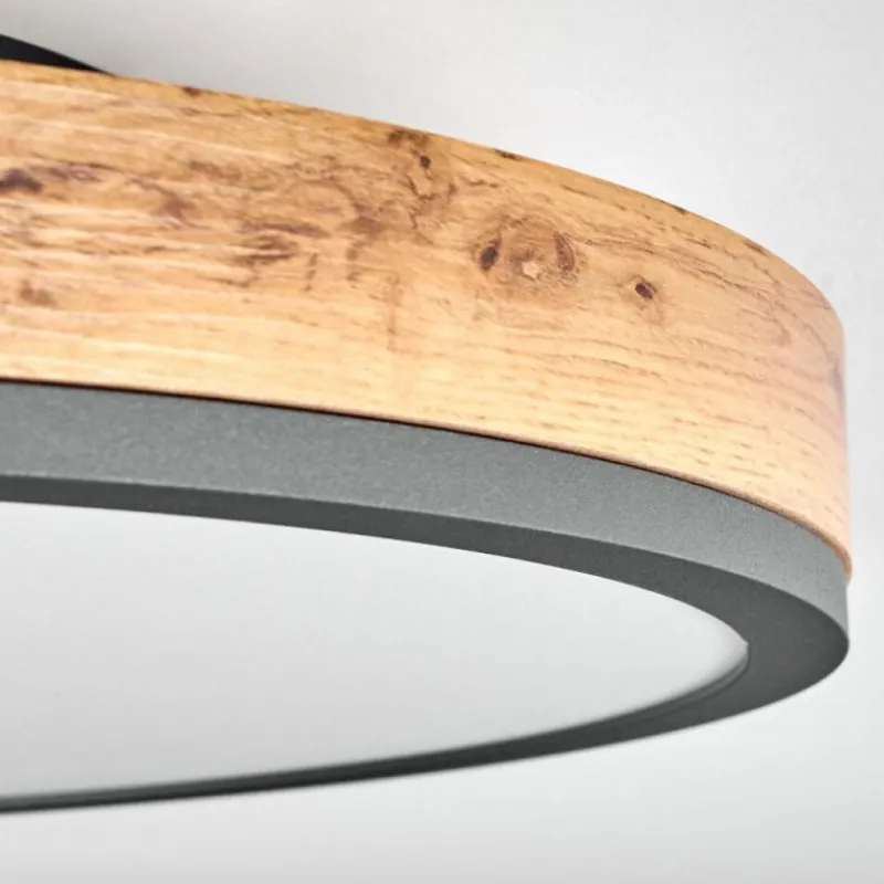 Luminaires Scandinaves-hofstein Plafonnier Salmi LED Anthracite, Brun, Couleur bois, 1 lumière