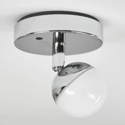 hofstein Plafonnier Sanchequias LED Chrome, 1 lumière, Télécommandes, Changeur de couleurs