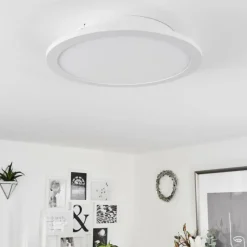 hofstein Plafonnier Sani LED Blanc, 1 lumière, Télécommandes, Changeur de couleurs