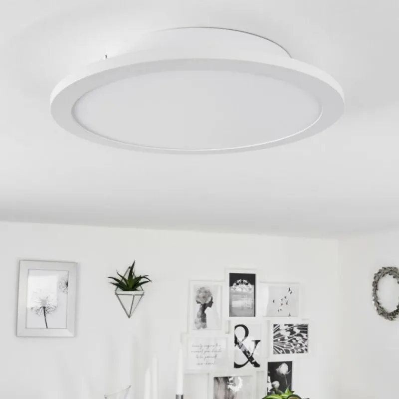hofstein Plafonnier Sani LED Blanc, 1 lumière, Télécommandes, Changeur de couleurs