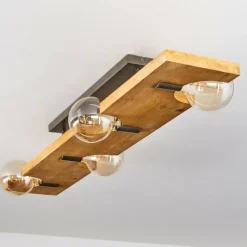 Lampes Industrielles-hofstein Plafonnier Santorum Argent Oxydé, Écru, 4 lumières