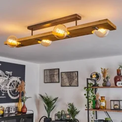 Lampes Industrielles-hofstein Plafonnier Santorum Argent Oxydé, Écru, 4 lumières