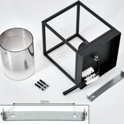 Suspension Verre Fumé-hofstein Plafonnier Sarniguet Noir, 1 lumière