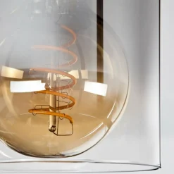 Suspension Verre Fumé-hofstein Plafonnier Sarniguet Noir, 1 lumière