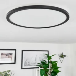 hofstein Plafonnier Sasinhosa LED Noir, 1 lumière, Télécommandes