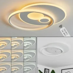 hofstein Plafonnier Selim LED Blanc, 1 lumière, Télécommandes