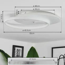 hofstein Plafonnier Selim LED Blanc, 1 lumière, Télécommandes