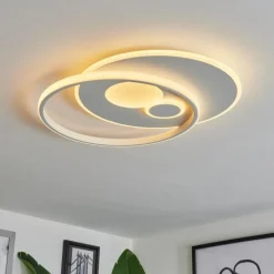 hofstein Plafonnier Selim LED Blanc, 1 lumière, Télécommandes