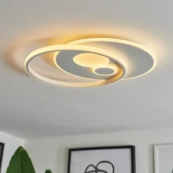 hofstein Plafonnier Selim LED Blanc, 1 lumière, Télécommandes