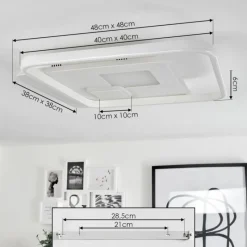 hofstein Plafonnier Selim LED Blanc, 1 lumière, Télécommandes