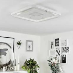 hofstein Plafonnier Selim LED Blanc, 1 lumière, Télécommandes