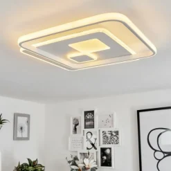 hofstein Plafonnier Selim LED Blanc, 1 lumière, Télécommandes