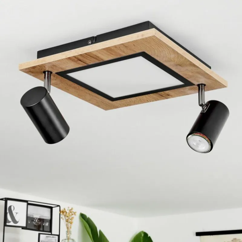 Luminaires Scandinaves-hofstein Plafonnier Sequeira Brun, Chrome, Noir, Blanc, 2 lumières