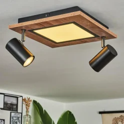 Luminaires Scandinaves-hofstein Plafonnier Sequeira Brun, Chrome, Noir, Blanc, 2 lumières