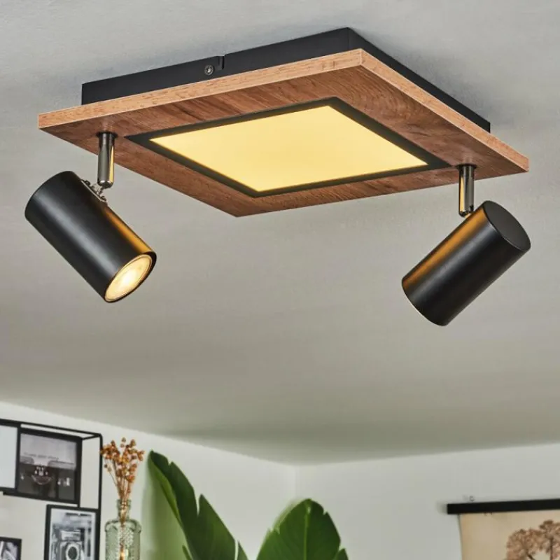 Luminaires Scandinaves-hofstein Plafonnier Sequeira Brun, Chrome, Noir, Blanc, 2 lumières