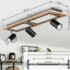 Luminaires Scandinaves-hofstein Plafonnier Sequeira Brun, Chrome, Noir, Blanc, 3 lumières