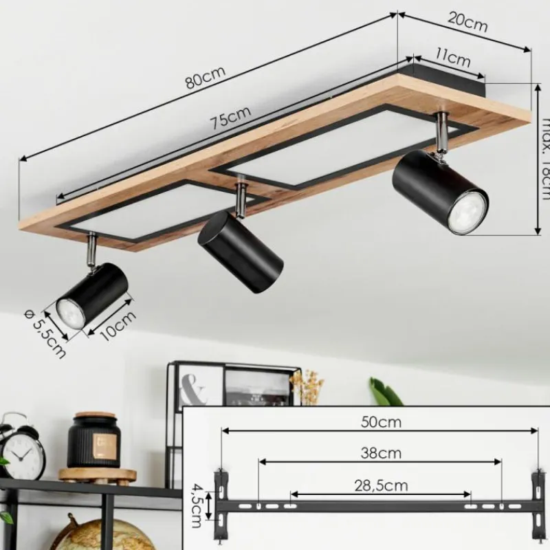 Luminaires Scandinaves-hofstein Plafonnier Sequeira Brun, Chrome, Noir, Blanc, 3 lumières