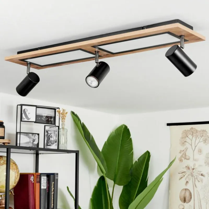 Luminaires Scandinaves-hofstein Plafonnier Sequeira Brun, Chrome, Noir, Blanc, 3 lumières